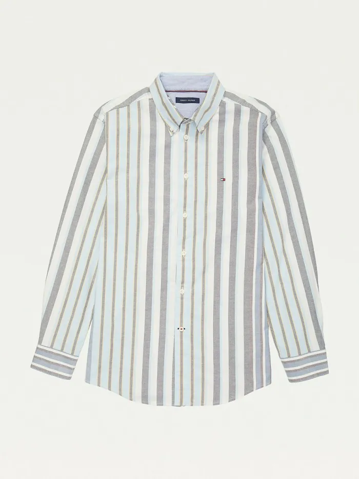 Tommy Hilfiger Adaptive Custom Fit Stripe Shirt Calm Water Mens Shirts For Sale Tommy Hilfiger Adaptive Custom Fit Stripe Shirt Calm Water Mens Shirts For Sale