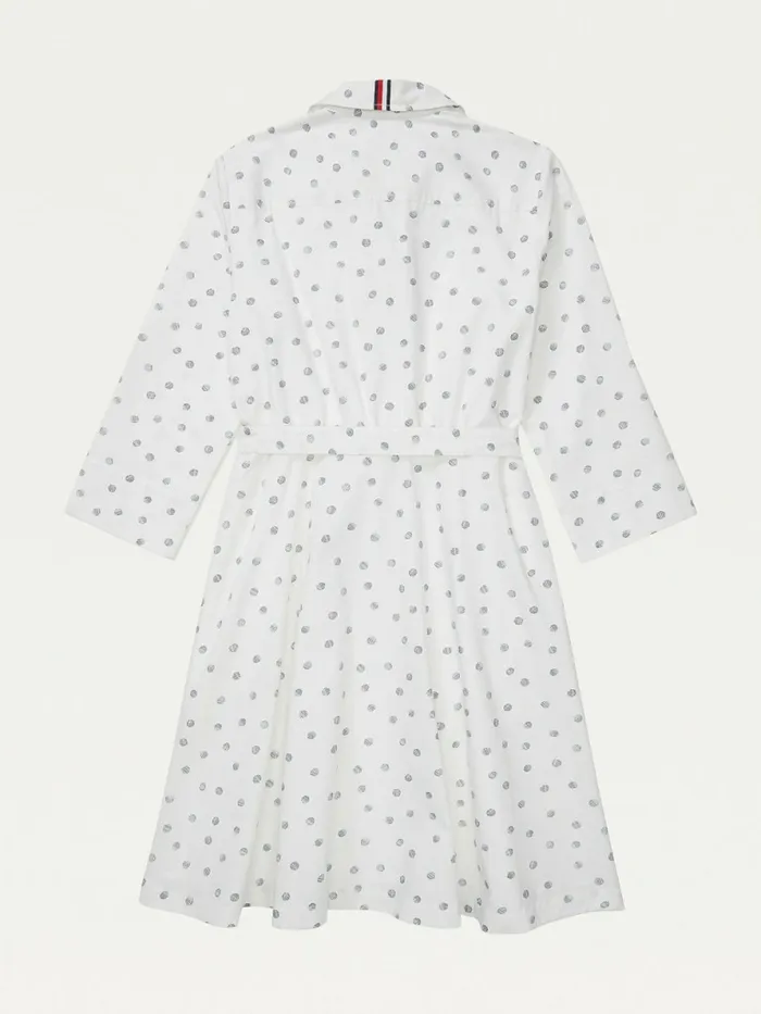 Tommy Hilfiger Adaptive Dot Print Shirt Dress Bright White Womens Dresses and Jumpsuits Cheap On Sale