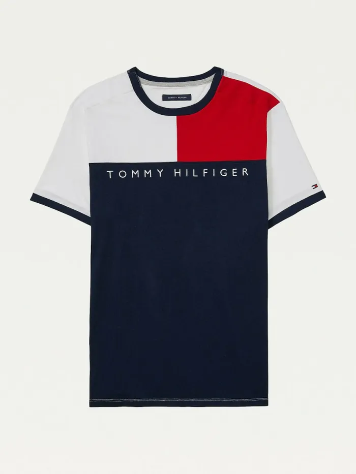 Tommy Hilfiger Adaptive Flag Pure Cotton TShirt Bright White Mens Tommy Adaptive Tommy Hilfiger Adaptive Flag Pure Cotton TShirt Bright White Mens Tommy Adaptive
