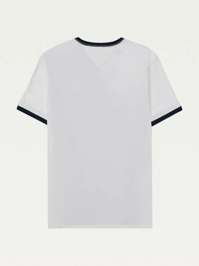 Tommy Hilfiger Adaptive Flag Pure Cotton TShirt Bright White Mens Tommy Adaptive