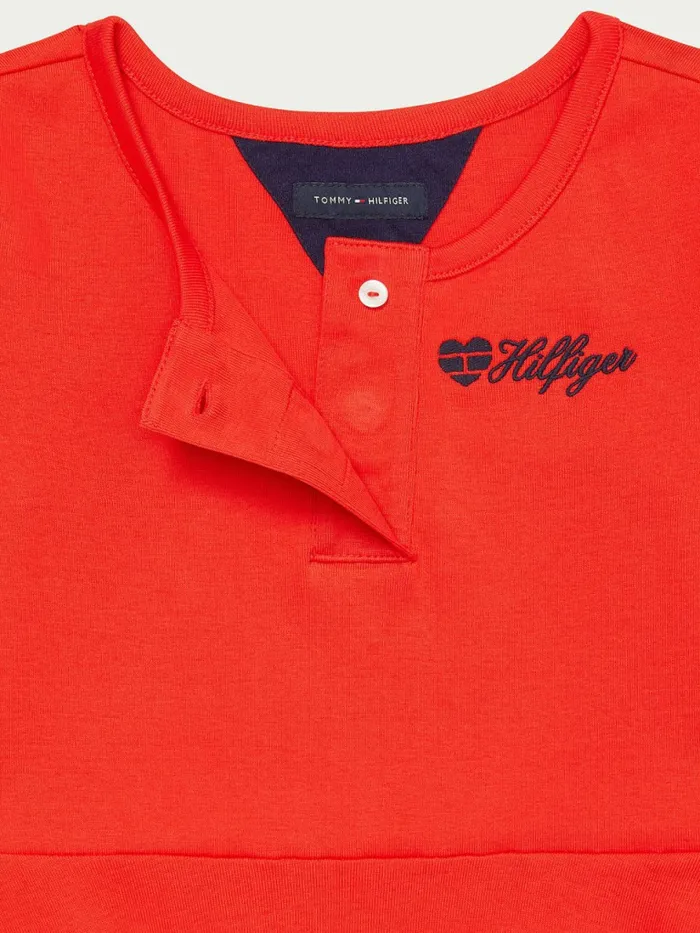 Tommy Hilfiger Adaptive Henley TShirt Dress High Risk Red Girls Dresses On Sale