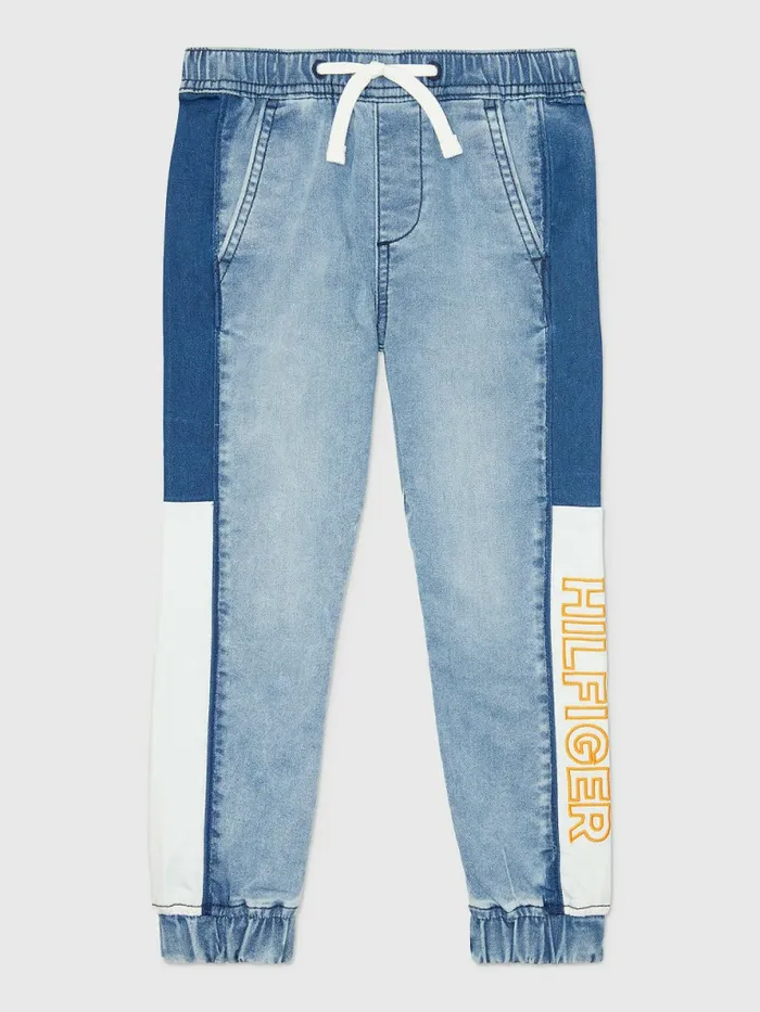 Tommy Hilfiger Adaptive Knit ColourBlocked Joggers Light Wash Boys Jeans Online Tommy Hilfiger Adaptive Knit ColourBlocked Joggers Light Wash Boys Jeans Online