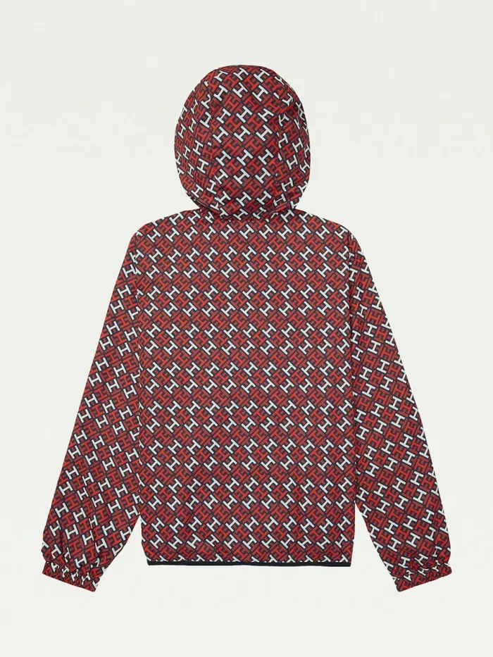 Tommy Hilfiger Adaptive Montrose Monogram Windbreaker Regatta RedMulti Womens Coats and Jackets Popular