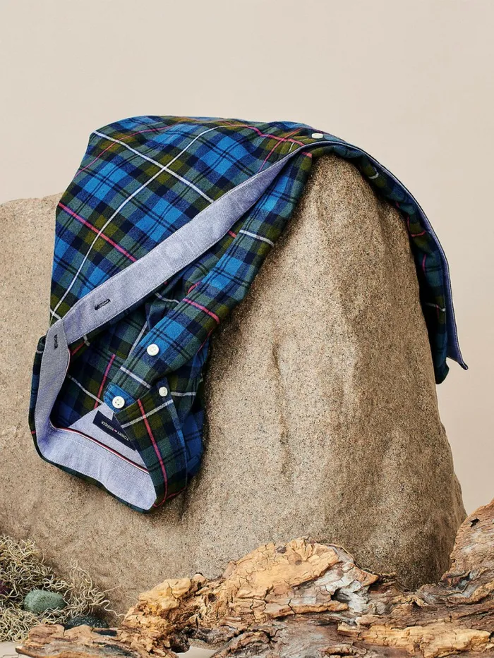 Tommy Hilfiger Adaptive Plaid Check Regular Fit Shirt Green Cliffs Mens Tommy Adaptive