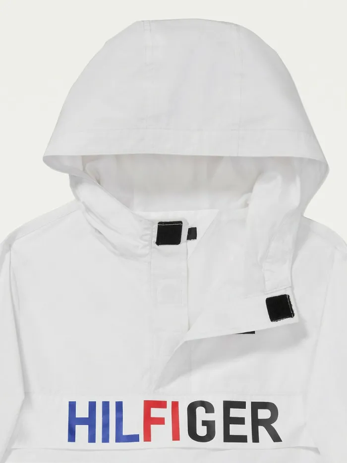 Tommy Hilfiger Adaptive Popover Anorak Bright White Boys Coats and Jackets Fashion