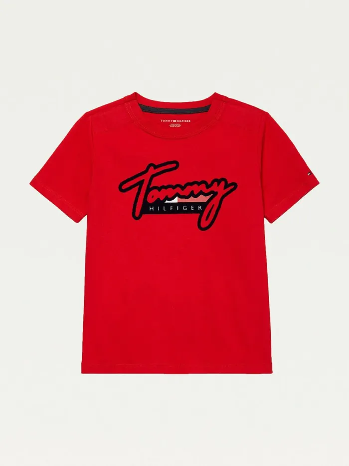 Tommy Hilfiger Adaptive Pure Cotton Logo TShirt Apple Red Boys TShirts and Polos Popular Tommy Hilfiger Adaptive Pure Cotton Logo TShirt Apple Red Boys TShirts and Polos Popular