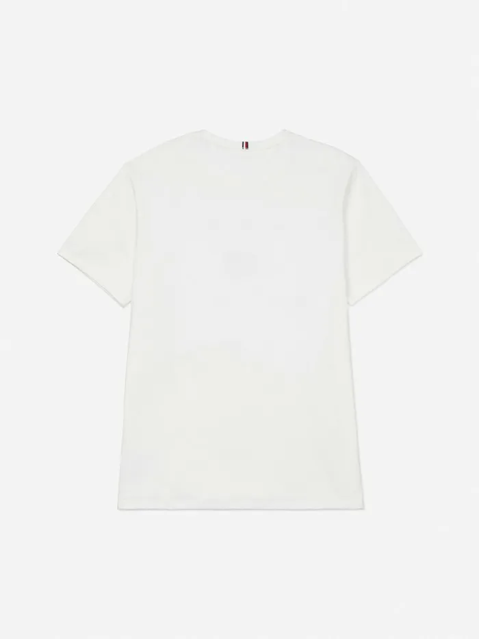 Tommy Hilfiger Adaptive Pure Cotton Logo TShirt Bright White Mens TShirts Casaul