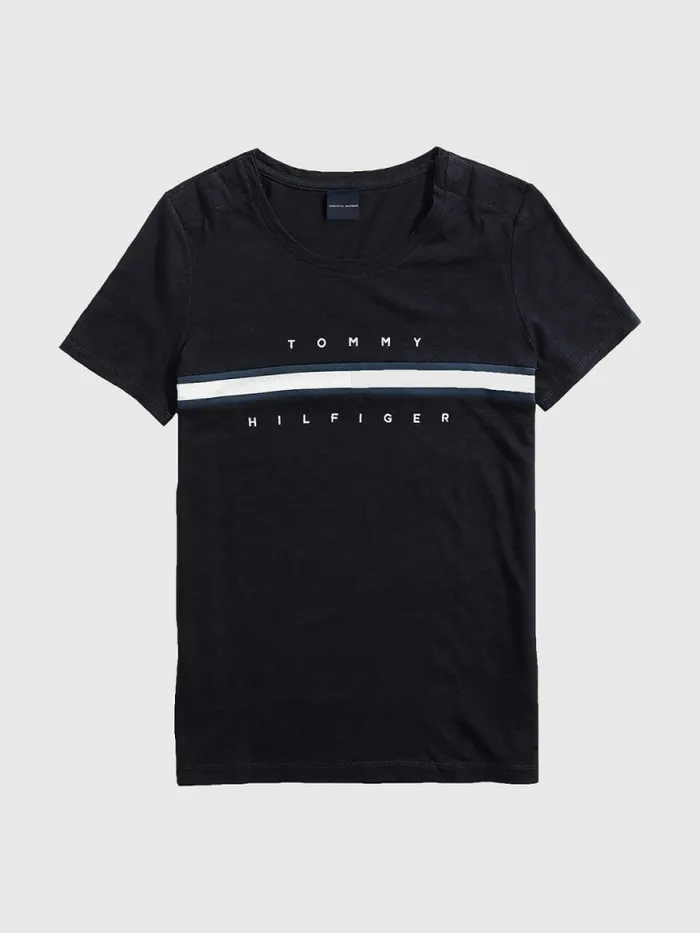 Tommy Hilfiger Adaptive Pure Cotton TShirt Sky Captain Womens Tommy Adaptive