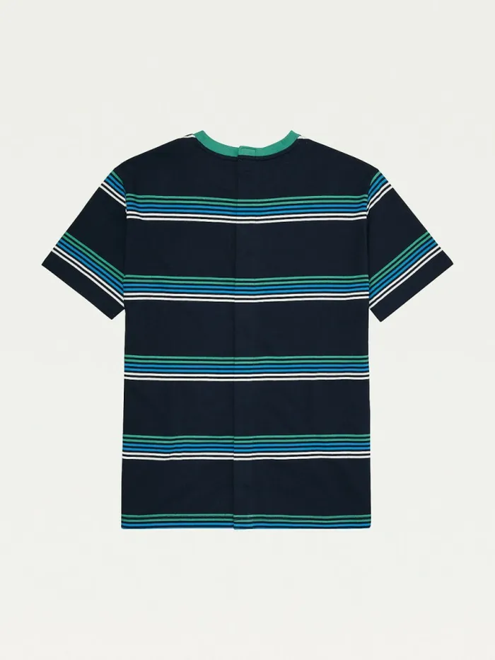 Tommy Hilfiger Adaptive Seated Fit Stripe Badge TShirt Sky Captain Mens Tommy Adaptive