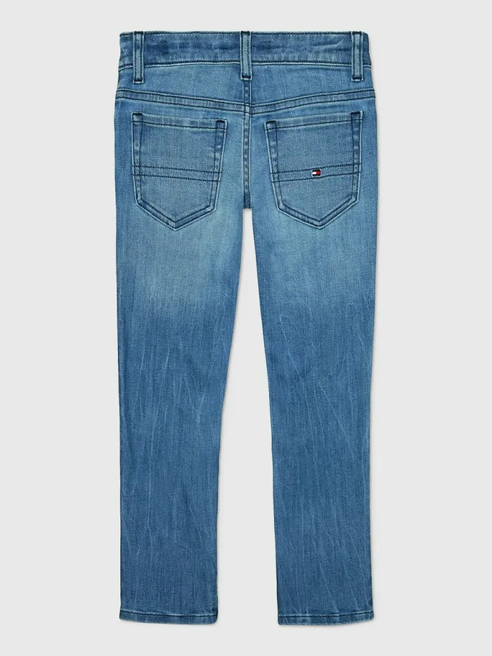 Tommy Hilfiger Adaptive Skinny Distressed Jeans Light Wash Boys Jeans Sale