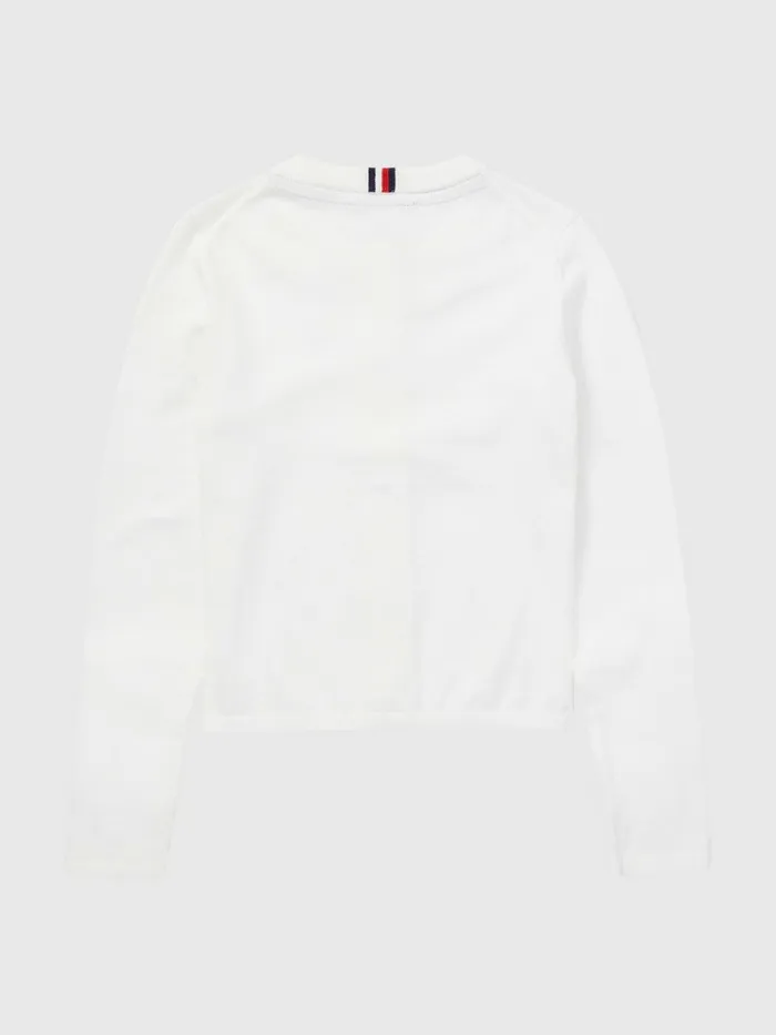 Tommy Hilfiger Adaptive Stretch Cardigan Classic White Girls Jumpers and Cardigans Fashion