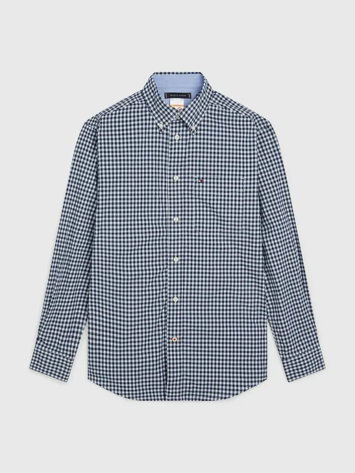 Tommy Hilfiger Adaptive Stretch Check Custom Fit Shirt Sky Captain Mens Tommy Adaptive Tommy Hilfiger Adaptive Stretch Check Custom Fit Shirt Sky Captain Mens Tommy Adaptive