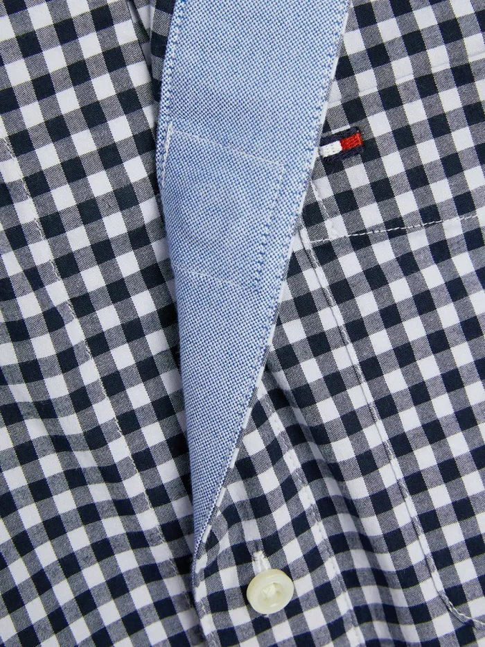 Tommy Hilfiger Adaptive Stretch Check Custom Fit Shirt Sky Captain Mens Tommy Adaptive