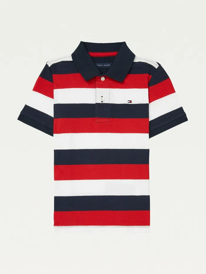 Tommy Hilfiger Adaptive Stripe Polo Sky Captain Boys TShirts and Polos Gift Ideas Tommy Hilfiger Adaptive Stripe Polo Sky Captain Boys TShirts and Polos Gift Ideas