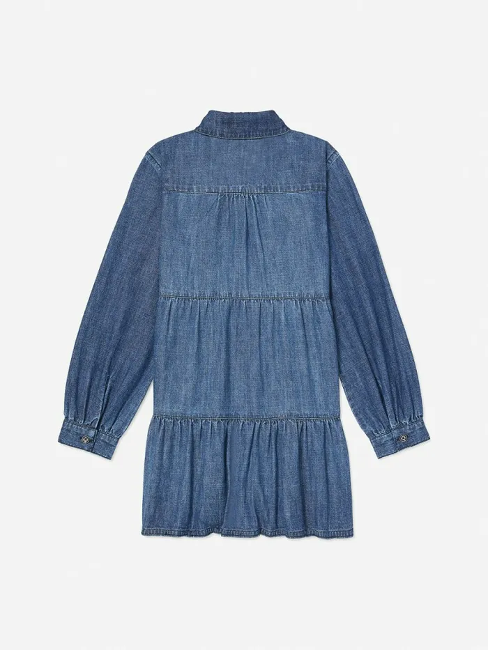 Tommy Hilfiger Adaptive Tiered Denim Dress Medium Wash Girls Dresses Popular