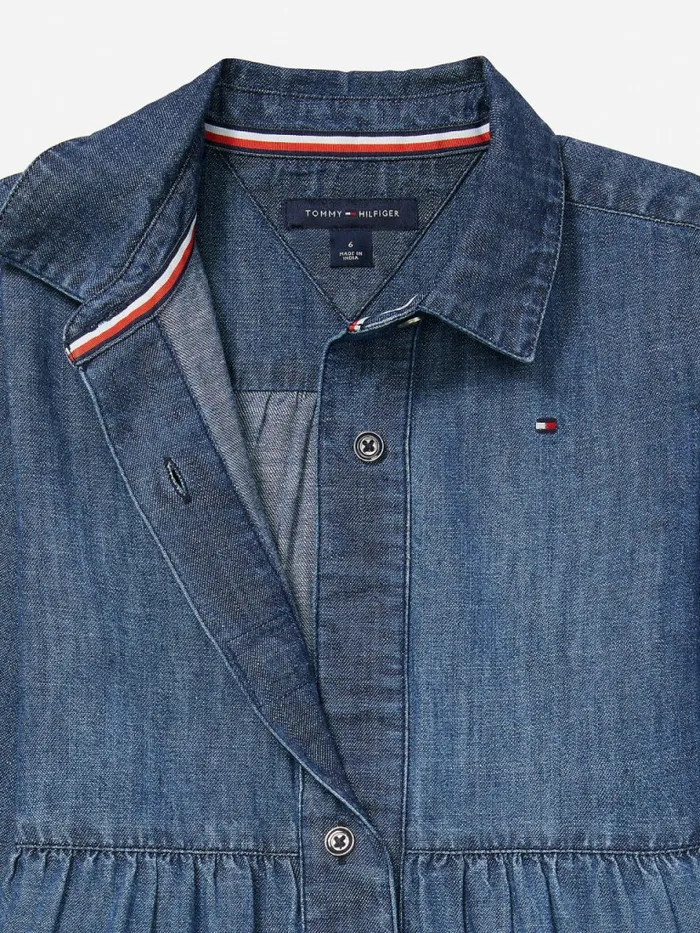 Tommy Hilfiger Adaptive Tiered Denim Dress Medium Wash Girls Dresses Popular