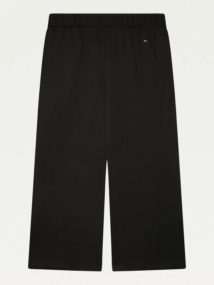 Tommy Hilfiger Adaptive Wide Leg Cropped Trousers Th Deep Black Womens Tommy Adaptive
