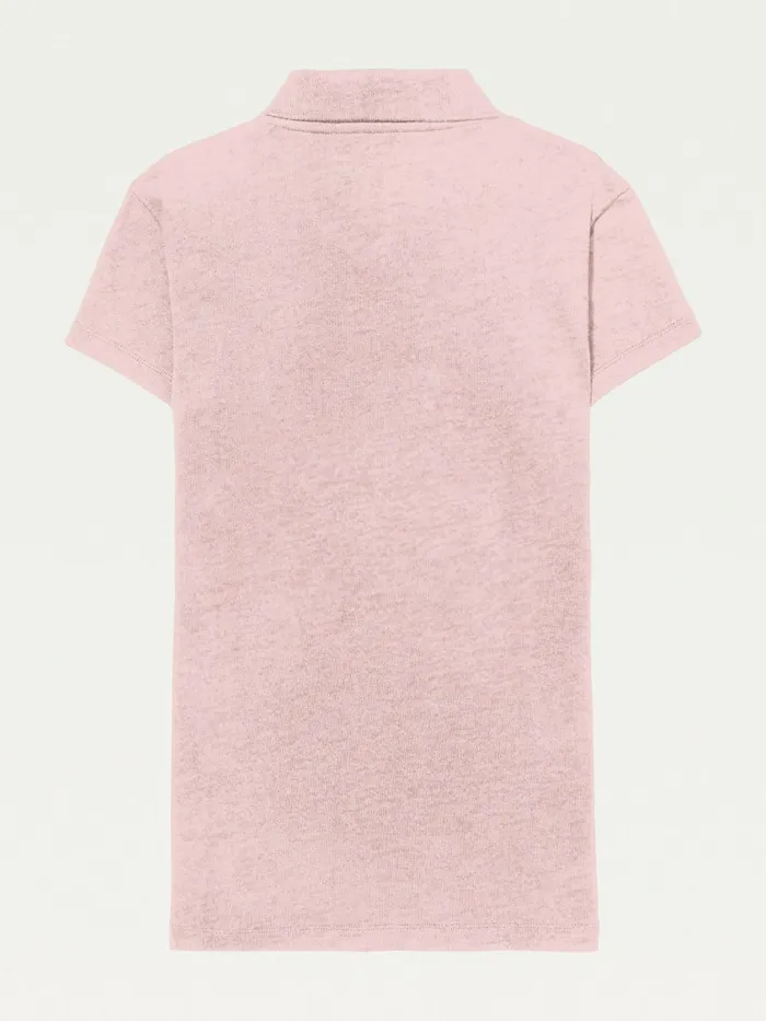 Tommy Hilfiger Adaptive Zipped Slim Fit Polo Pink Heather Womens Polo Shirts Gift 4 You