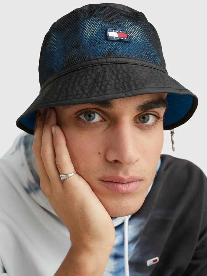 Tommy Hilfiger Adventure Reversible Bucket Hat Black Mens Hats and Scarves Casaul