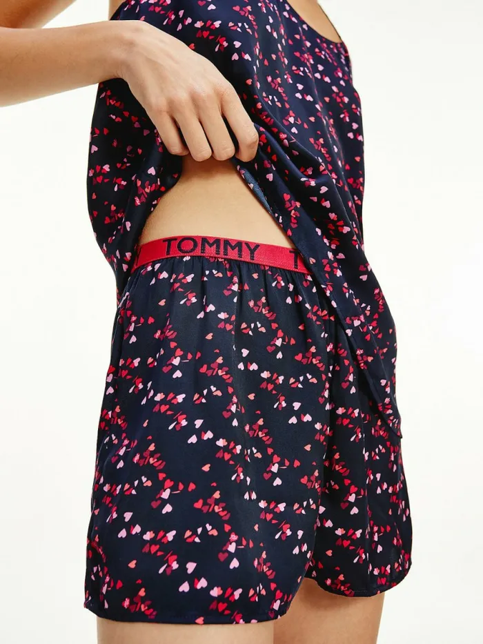 Tommy Hilfiger All Over Print Cami And Shorts Set Flutter Hearts Womens Lounge and Nightwear Gift 4 You