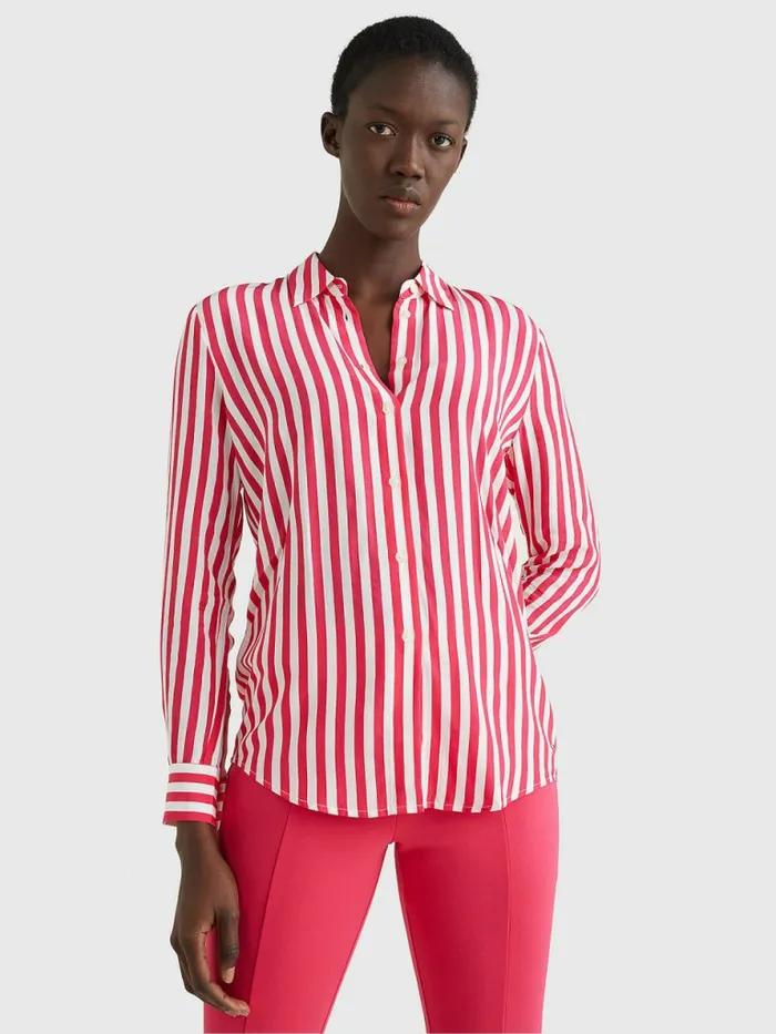 Tommy Hilfiger AllOver Print Regular Fit Viscose Blouse Banker StpPink Splendor Womens Shirts and Blouses Casaul Tommy Hilfiger AllOver Print Regular Fit Viscose Blouse Banker StpPink Splendor Womens Shirts and Blouses Casaul