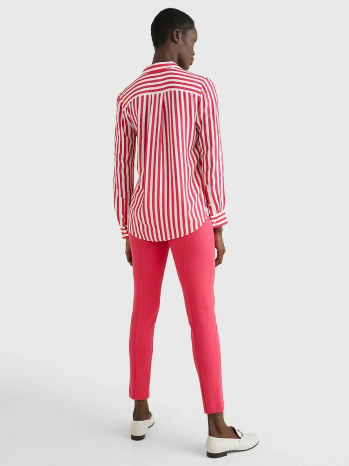 Tommy Hilfiger AllOver Print Regular Fit Viscose Blouse Banker StpPink Splendor Womens Shirts and Blouses Casaul