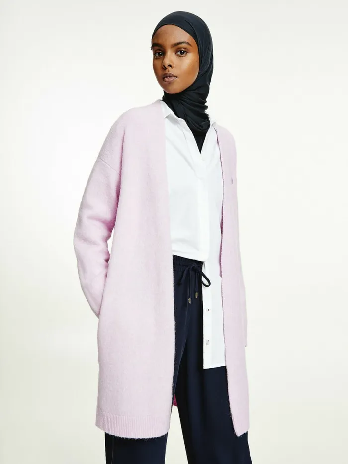 Tommy Hilfiger Alpaca Relaxed Open Cardigan Luminous Lilac Womens Knitwear Online Tommy Hilfiger Alpaca Relaxed Open Cardigan Luminous Lilac Womens Knitwear Online