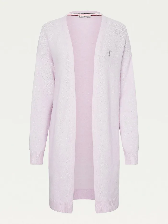 Tommy Hilfiger Alpaca Relaxed Open Cardigan Luminous Lilac Womens Knitwear Online