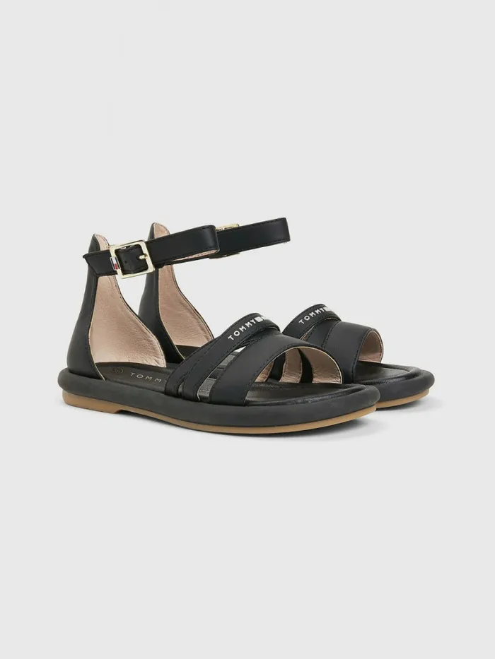 Tommy Hilfiger Ankle Strap Logo Sandals Black Girls Shoes and Accessories Popular Tommy Hilfiger Ankle Strap Logo Sandals Black Girls Shoes and Accessories Popular
