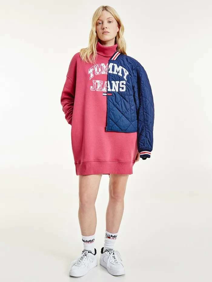 Tommy Hilfiger Argyle Logo Sweater Dress Cranberry Crush Womens Dresses and Jumpsuits Casaul Tommy Hilfiger Argyle Logo Sweater Dress Cranberry Crush Womens Dresses and Jumpsuits Casaul