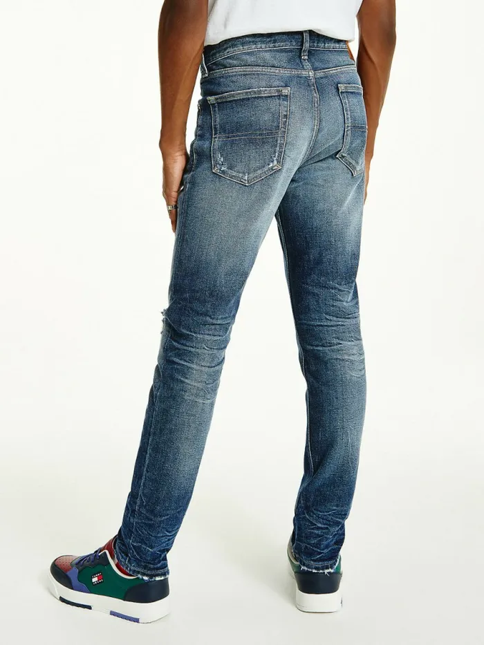Tommy Hilfiger Austin Slim Tapered Distressed Jeans Denim Medium Mens Jeans Popular