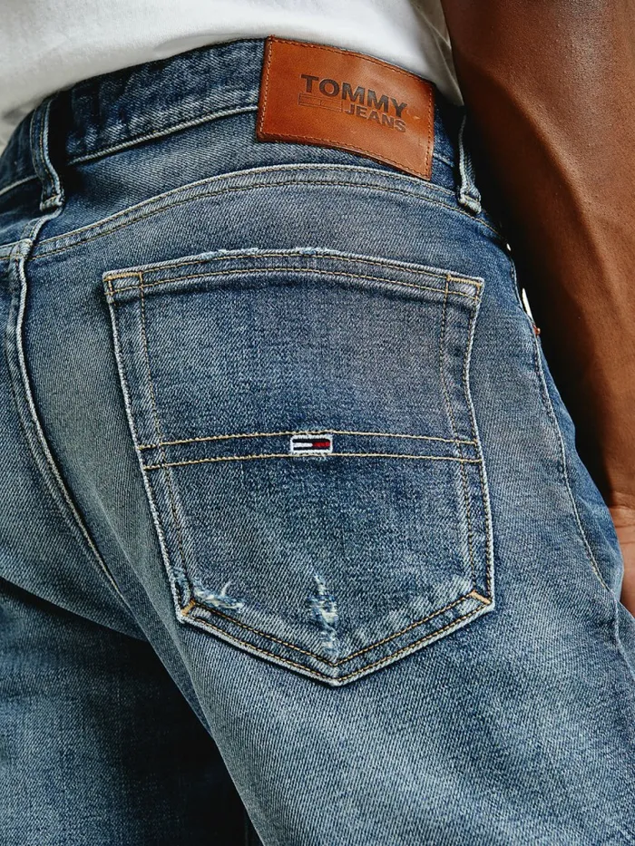 Tommy Hilfiger Austin Slim Tapered Distressed Jeans Denim Medium Mens Jeans Popular