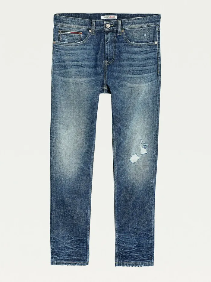 Tommy Hilfiger Austin Slim Tapered Distressed Jeans Denim Medium Mens Jeans Popular