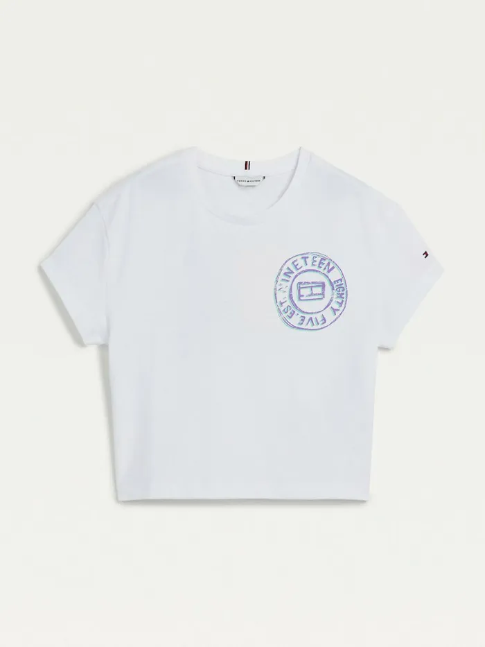 Tommy Hilfiger Back Print Recycled TShirt White Girls Tops and TShirts Gift 4 You Tommy Hilfiger Back Print Recycled TShirt White Girls Tops and TShirts Gift 4 You