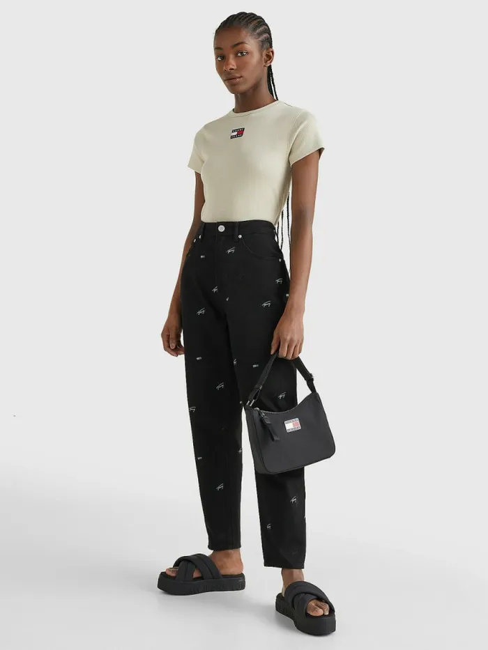 Tommy Hilfiger Badge Crop Top Savannah Sand Womens TShirts Sale