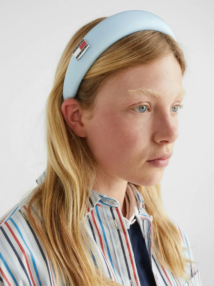 Tommy Hilfiger Badge Headband Chambray Sky Womens Hats and Scarves On Sale