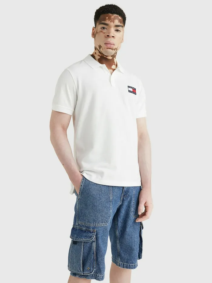 Tommy Hilfiger Badge Lightweight Regular Fit Polo White Mens Polo Shirts For Sale Tommy Hilfiger Badge Lightweight Regular Fit Polo White Mens Polo Shirts For Sale