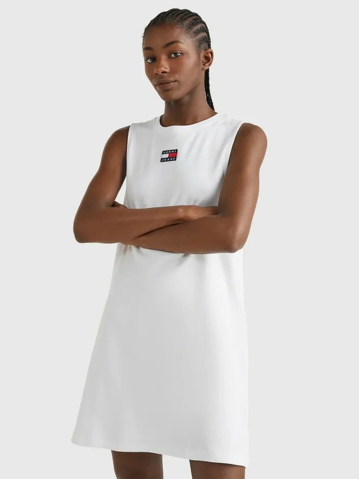 Tommy Hilfiger Badge Sleeveless Tank Dress White Womens Dresses and Jumpsuits Gift Ideas Tommy Hilfiger Badge Sleeveless Tank Dress White Womens Dresses and Jumpsuits Gift Ideas