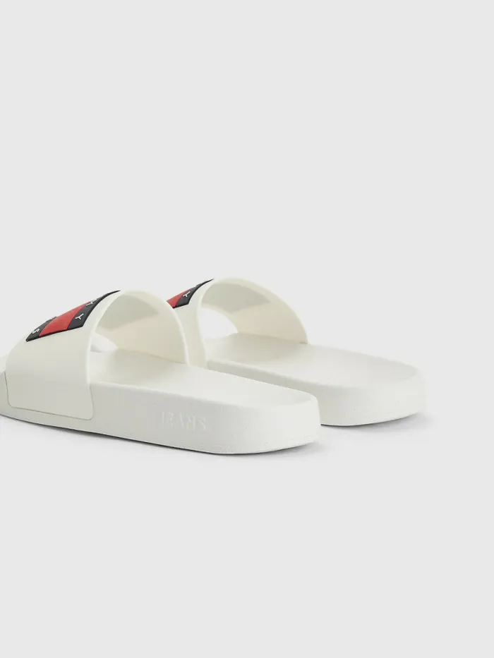 Tommy Hilfiger Badge Slides Ecru Womens Sandals Gift for Friend