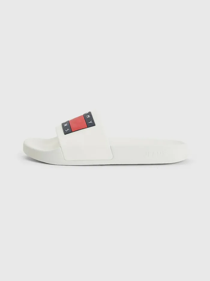 Tommy Hilfiger Badge Slides Ecru Womens Sandals Gift for Friend