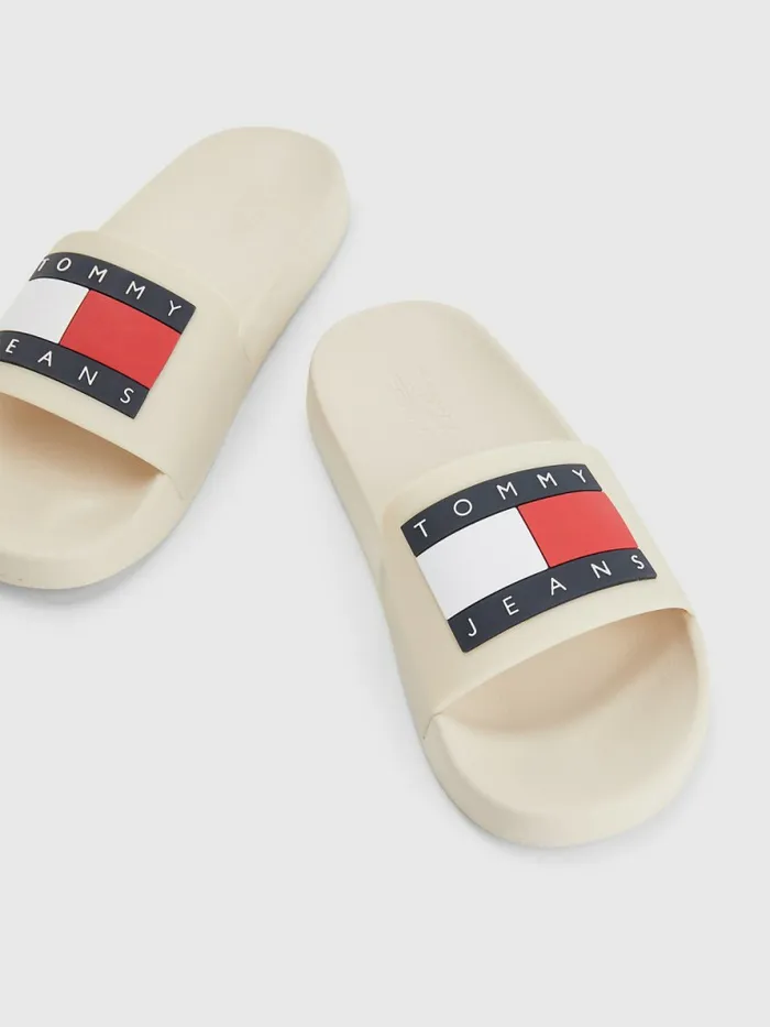 Tommy Hilfiger Badge Slides Savannah Sand Womens Sandals Popular