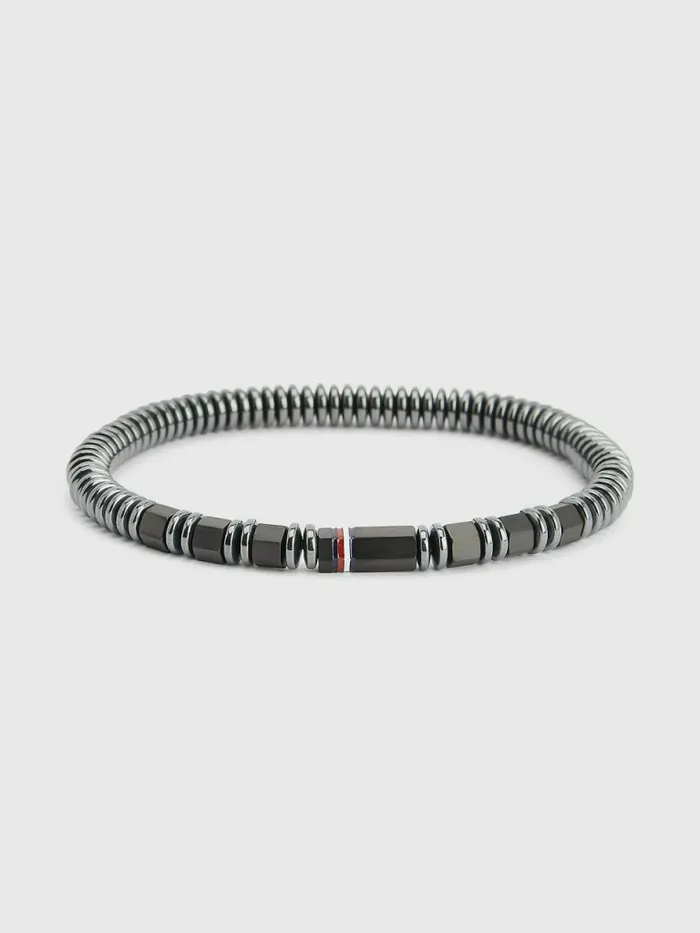 Tommy Hilfiger Black Hematite And Steel Bead Bracelet Black Mens Jewellery and Cufflinks Tommy Hilfiger Black Hematite And Steel Bead Bracelet Black Mens Jewellery and Cufflinks