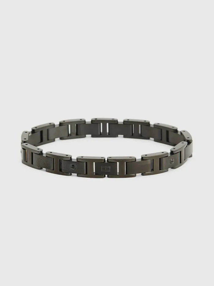 Tommy Hilfiger Black ScrewDetail Bracelet Black Mens Jewellery and Cufflinks