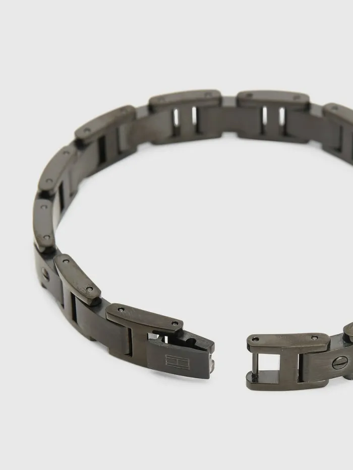 Tommy Hilfiger Black ScrewDetail Bracelet Black Mens Jewellery and Cufflinks