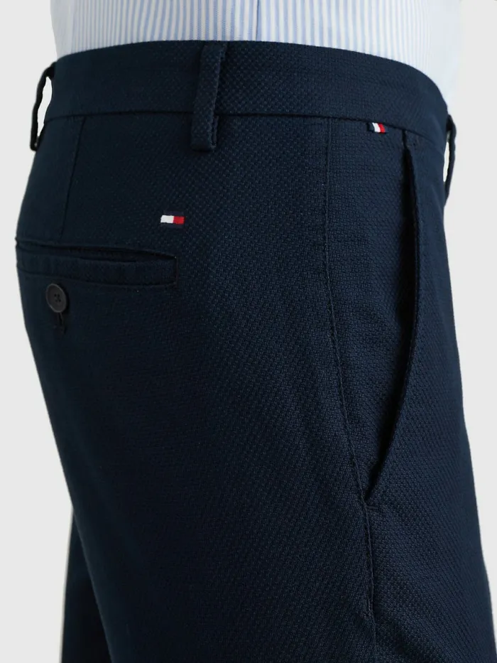 Tommy Hilfiger Bleecker Basket Weave Slim Fit Chinos Desert Sky Mens Trousers