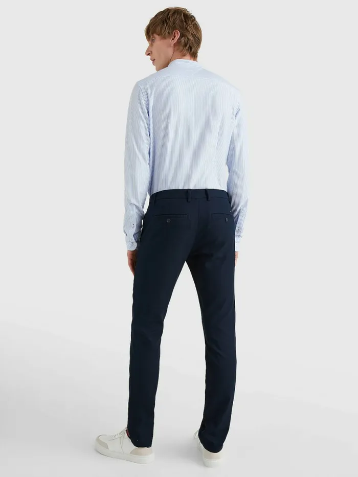 Tommy Hilfiger Bleecker Basket Weave Slim Fit Chinos Desert Sky Mens Trousers