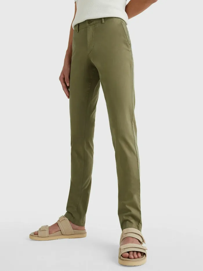 Tommy Hilfiger Bleecker Satin Slim Fit Chinos Woodridge Mens Trousers