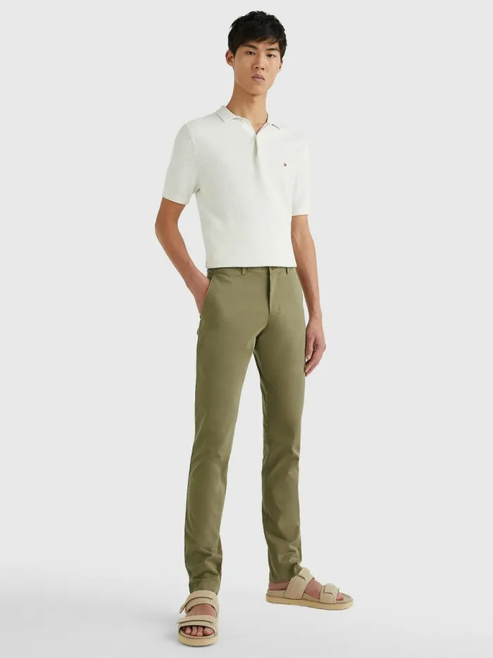 Tommy Hilfiger Bleecker Satin Slim Fit Chinos Woodridge Mens Trousers