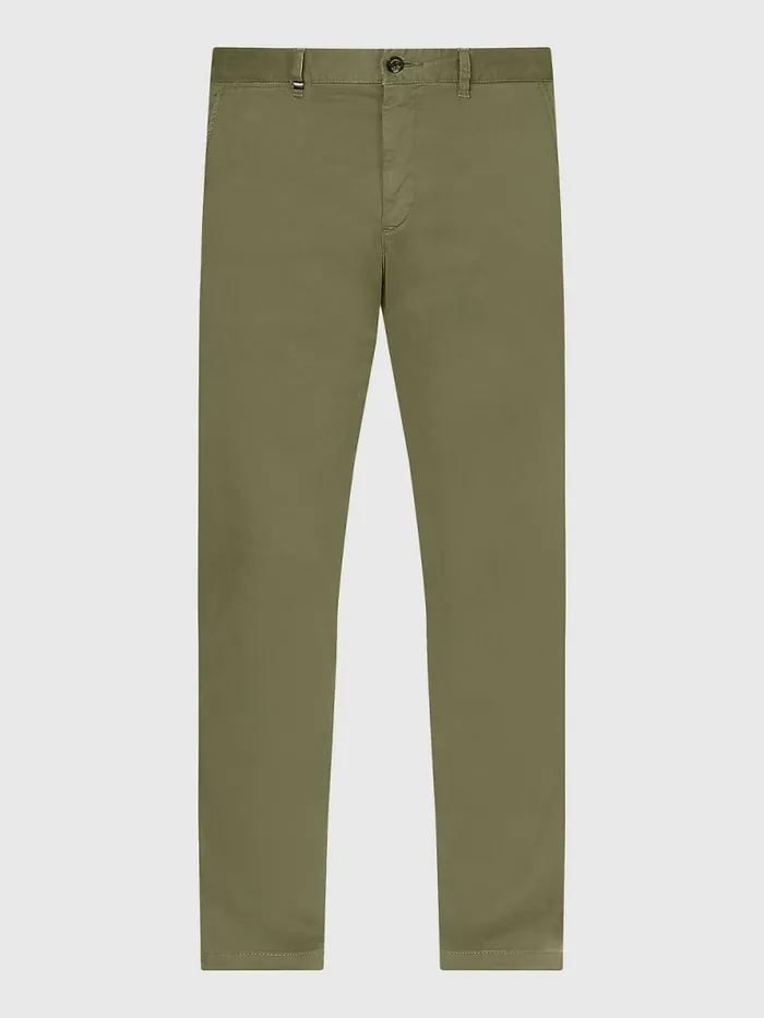 Tommy Hilfiger Bleecker Satin Slim Fit Chinos Woodridge Mens Trousers