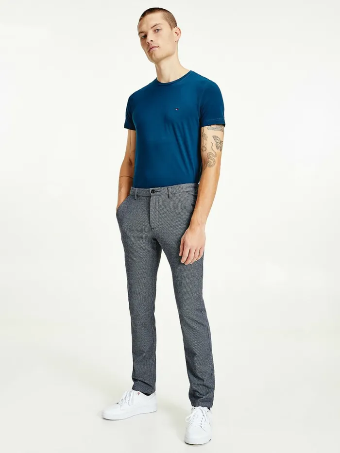 Tommy Hilfiger Bleecker Slim Puppytooth Check Trousers Desert Sky Mens Trousers Tommy Hilfiger Bleecker Slim Puppytooth Check Trousers Desert Sky Mens Trousers